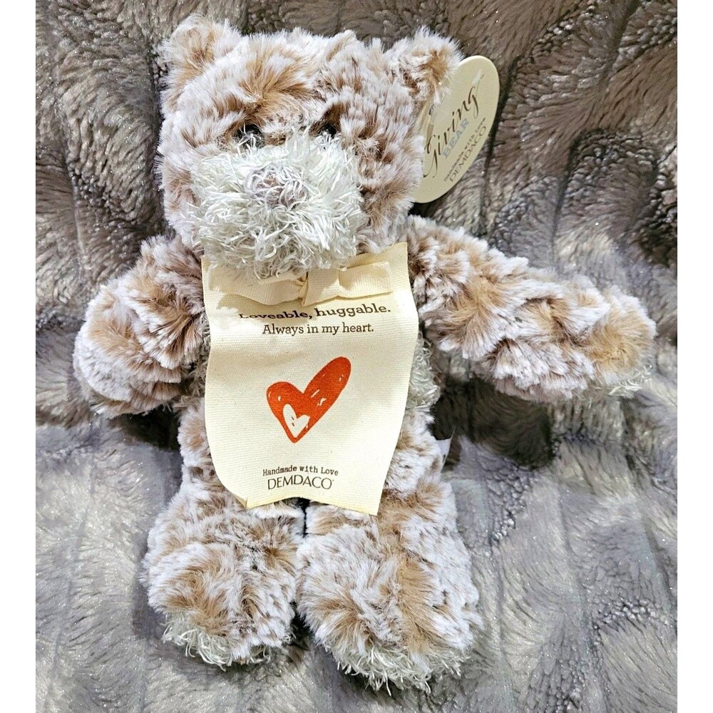 DEMDACO Gray Giving Bear Handmade With Love Teddy Plush Toy 8" NWT